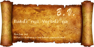 Bakányi Verbéna névjegykártya