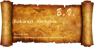 Bakányi Verbéna névjegykártya